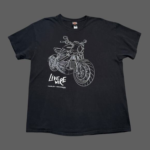 Harley Davidson Livewire 2020 Black/White Graphic Tee Size XL GUC - Picture 1 of 9